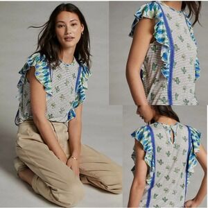 Anthropologie Conditions Apply Zofana Cactus Print Top Small, NWT